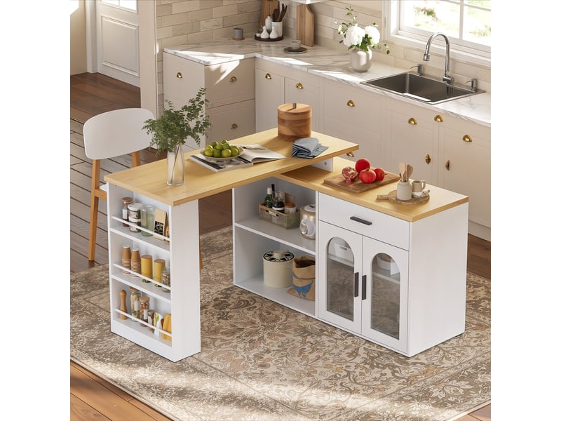 Îlot de cuisine, 136x50x78 cm, blanc cao-N635P48852526W-conf-NEW - Conforama B