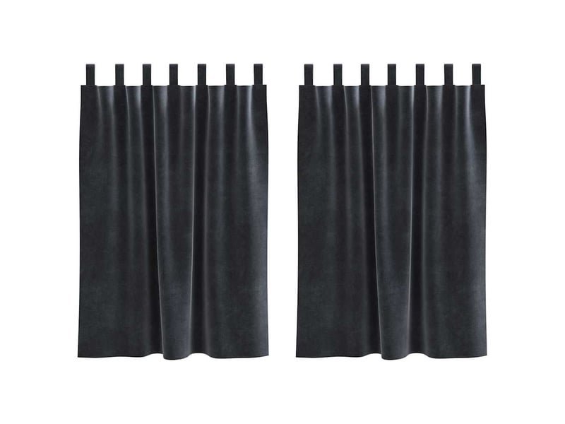 Lot de 2 rideaux, rideaux de fenêtre gris foncé 140 x 140 cm velours cf44061 - Conforama A