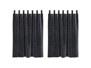 Lot de 2 rideaux, rideaux de fenêtre gris foncé 140 x 140 cm velours cf44061