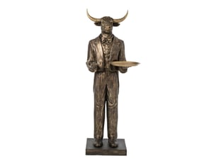 Statue taureau serveur théa 194cm marron