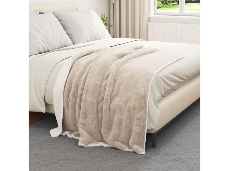  Plaid canapé beige 130x150 cm 1 kg polaire  - Conforama C