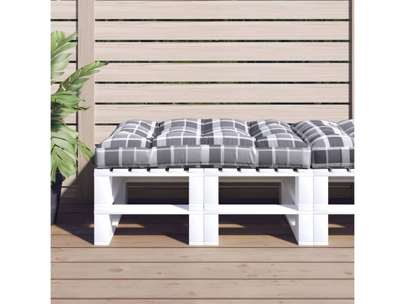  Coussin de palette, coussin de chaise, coussin de canapé motif à carreaux gris 120x80x12 cm tissu cf55358  - Conforama B