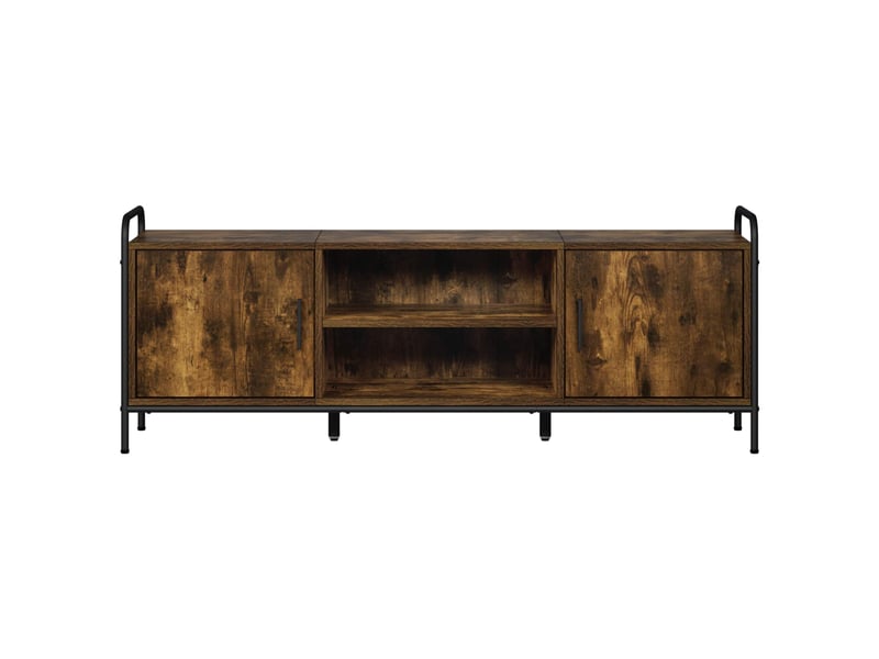  Meuble tv, table tv 133x33x50 cm chêne fumé bois d'ingénierie  - Conforama D