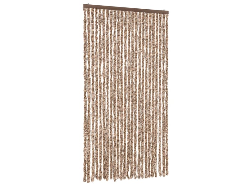  Rideau anti-mouches, moustiquaire beige et marron foncé 100x200 cm chenille cf43504  - Conforama A