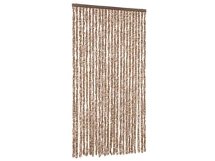 Rideau anti-mouches, moustiquaire beige et marron foncé 100x200 cm chenille cf43504