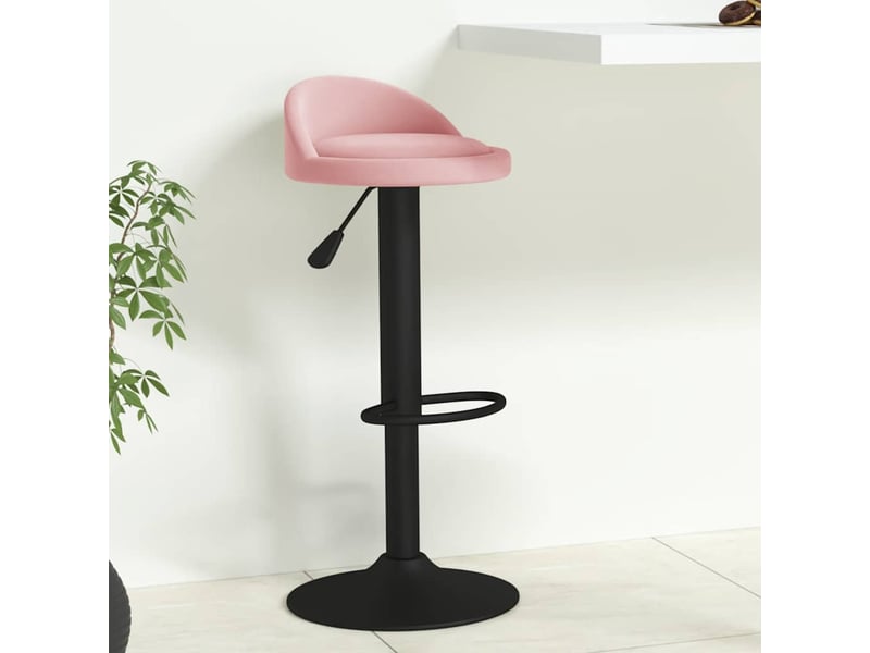  Tabouret de bar, chaise de bar rose velours shl13438  - Conforama B
