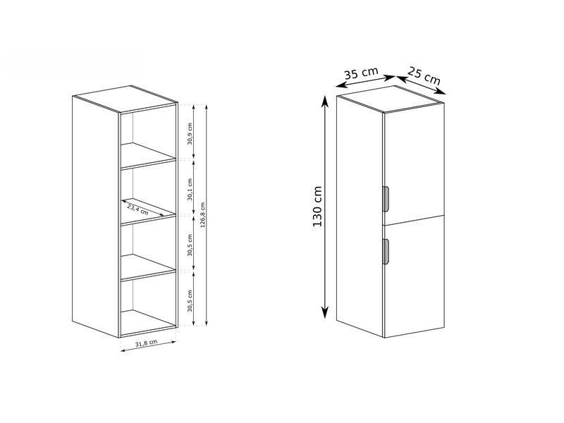 Meuble bas de salle de bain avec panier à linge flow chêne 40 cm  - Conforama C