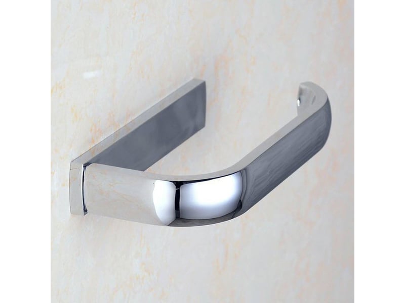 Porte-papier de toilette moderne porte-papier de salle de bain mural, laiton, fini chrome  - Conforama C