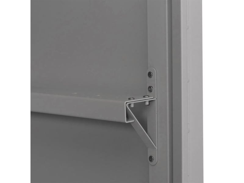 Garage à vélos double abri métallique verrouillable avec rails 160 x 113 x 209 cm en fer gris clair 04_0006964 - Conforama E