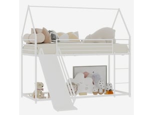 Lit superposé 90x190 cm BEAOK   coloris blanc