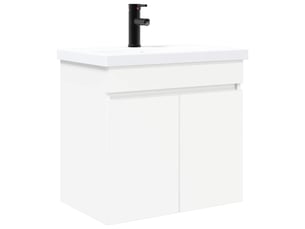 Meuble de rangement salle de bain avec robinet blanc 61x40x74.5 cm