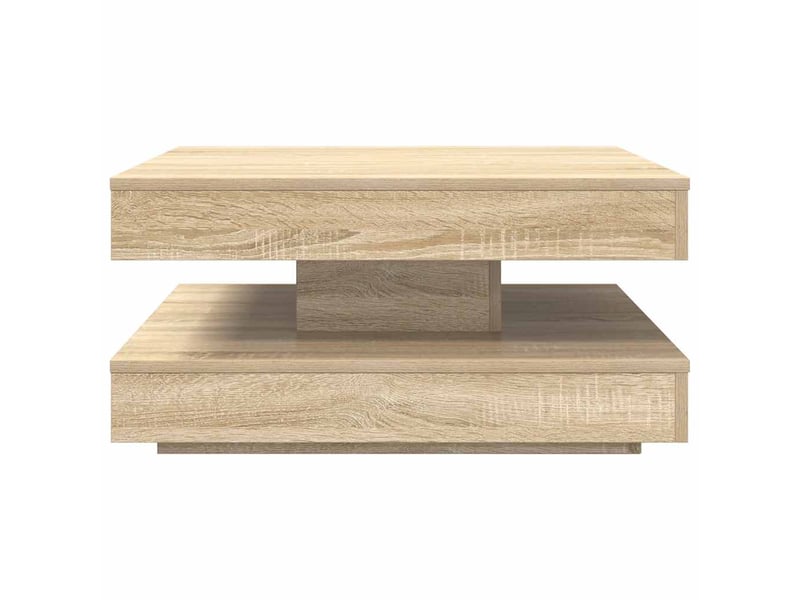  Table basse - table de salon - table à thé rotative à 360 degrés chêne sonoma 70x70x34,5 cm  - Conforama D