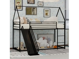 Lit superposé 90x190 cm OKWISH coloris noir