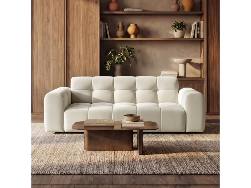  Selsey boloon - canapé - 210 cm - velours crème Boloon - Conforama B