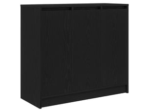 Buffet - bahut - meuble de rangement chêne noir 85x34x76 cm bois d'ingénierie