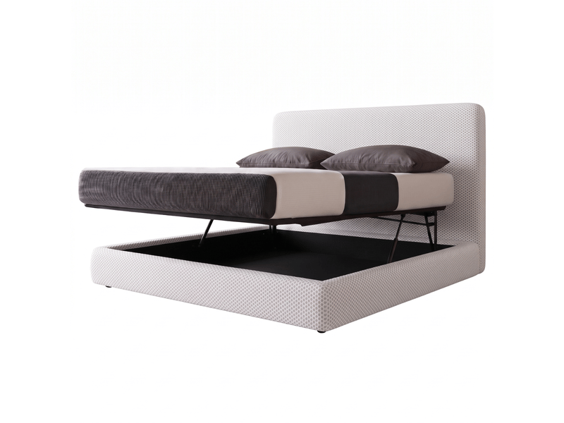  Lit coffre ouverture latérale et frontale 140x190 cm – tête de lit incluse – tissu mesh 3d blanc C02-LTC51-P 140/190 3DBL - Conforama A