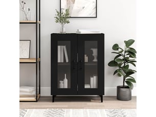 Buffet - bahut - meuble de rangement noir 69,5x34x90 cm bois d'ingénierie