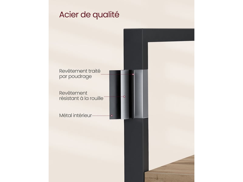 Bibliothèque étagère de rangement avec 14 compartiments cadre en métal pour salon bureau style industriel 158 x 24 x 166 cm marron 12_0004258  - Conforama C