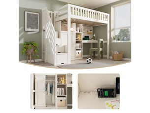 Lit mezzanine 90x200 cm Morn Vibe coloris blanc