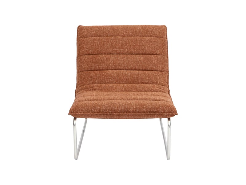  Fauteuil relax tissu chenille armature chromée terracotta - silver  - Conforama B