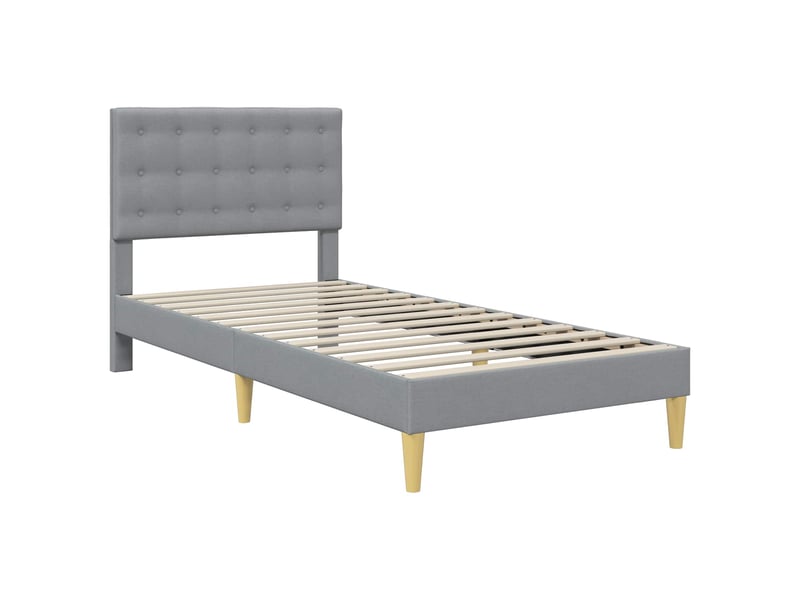  Lit simple- lit adulte -  cadre de lit avec matelas gris clair 100 x 200 cm tissu  - Conforama C