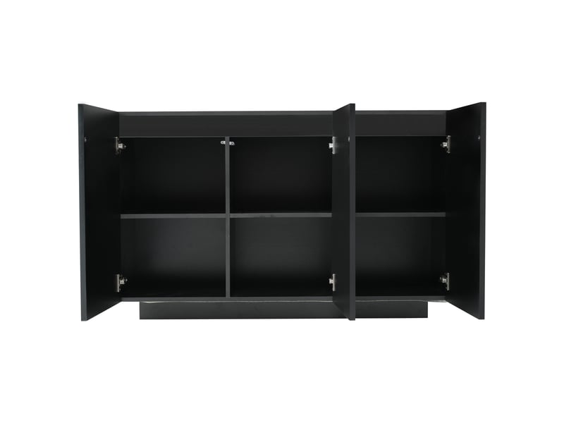  Commode de rangement, coloris noir, en effet marbre, pour salon, design moderne, solution de rangement fonctionnelle, pour intérieur  - Conforama C