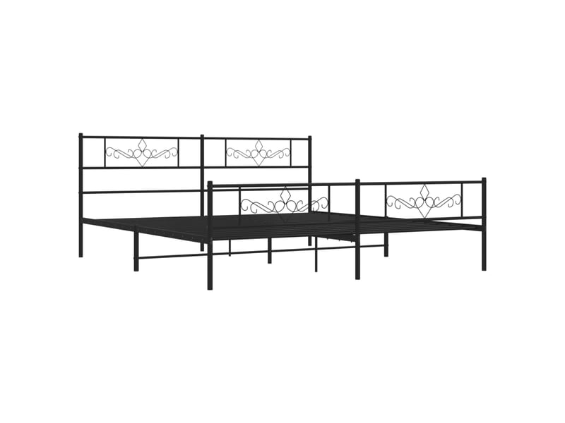  Lit double- lit adulte -  cadre de lit métal sans matelas avec pied de lit noir 180x200cm  - Conforama B