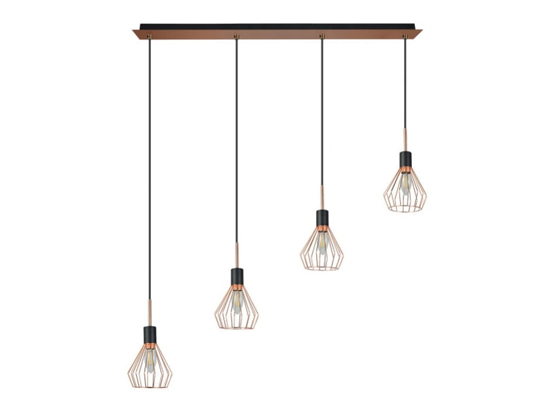  Fabrilamp san petersburgo, suspension, moderne, 4 x e14, noircuivré, 50-150 x 83 x 13 cm 153594073 - Conforama A