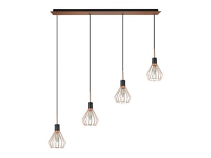 Fabrilamp san petersburgo, suspension, moderne, 4 x e14, noircuivré, 50-150 x 83 x 13 cm