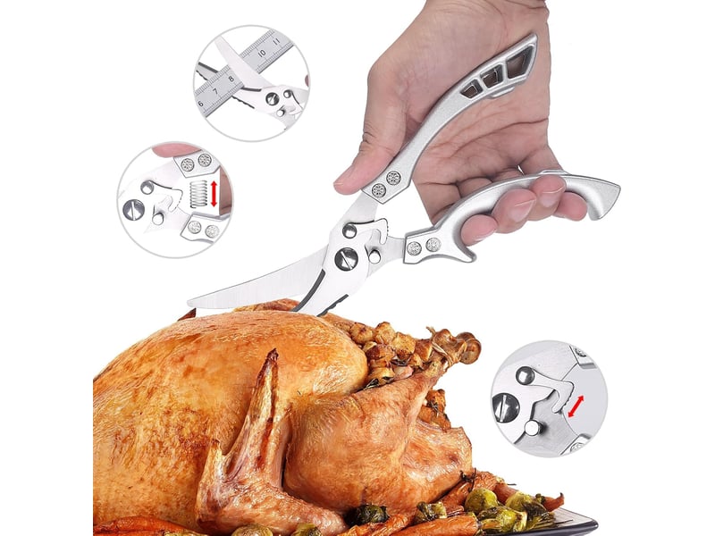  Ciseaux de cuisine avec poignées en métal – pour poulet, volaille et poisson  - Conforama C