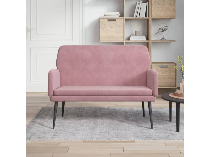  Banc chambre, banc de lit rose 108x79x79 cm velours shl28921  - Conforama B