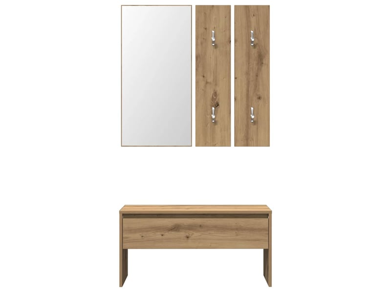  Ensemble de meubles de couloir chêne artisanal bois ingénierie shl15640  - Conforama D
