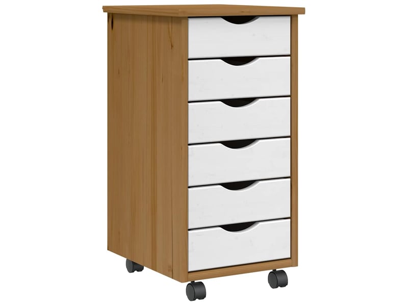  Armoire de rangement roulante avec tiroirs moss bois de pin marron miel shl6640  - Conforama A