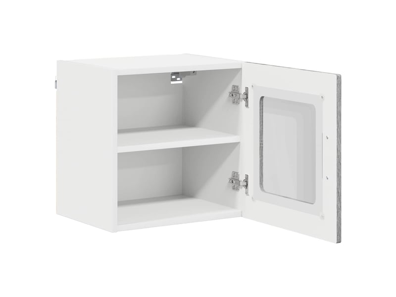  Cabinet en verre mural 2 pcs sonoma gris bois d'ingénierie shl3486  - Conforama E