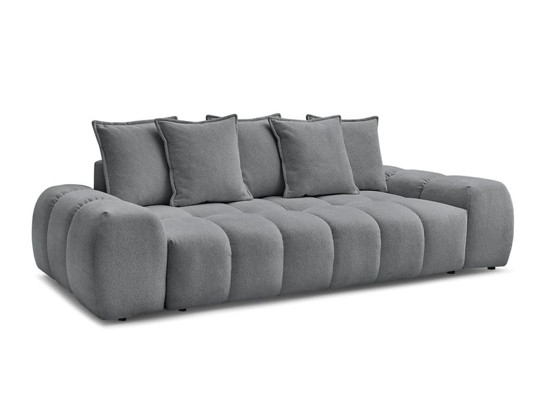  Bobochic canapé droit fixe 3 places everest tissu chiné gris foncé EVEREST - Conforama A