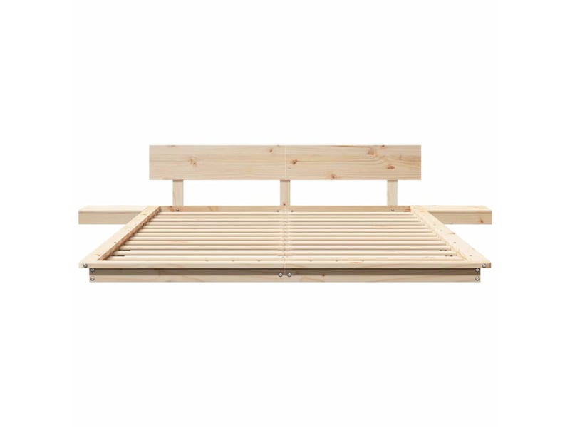  Lit double- lit adulte -  cadre de lit marron 150 x 200 cm bois  - Conforama D