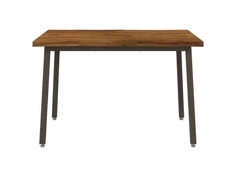 Table à manger moderne 90x55x75 cm bois d'acacia massif naturel et café shl71053 - Conforama D