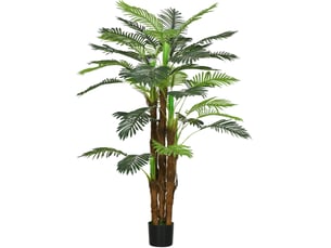 Palmier artificiel 160 cm – vert – 36 branches façonnables avec pot lesté pour intérieur et extérieur