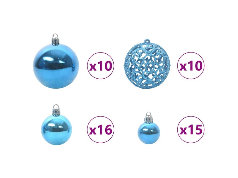  Ensemble de boules de noël 120 pcs 300 led blanc chaud ø 6 cm  - Conforama E