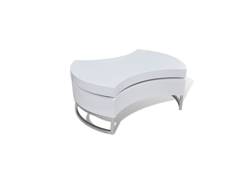  Table basse | table d'appoint salon à forme réglable blanc brillant  - Conforama A