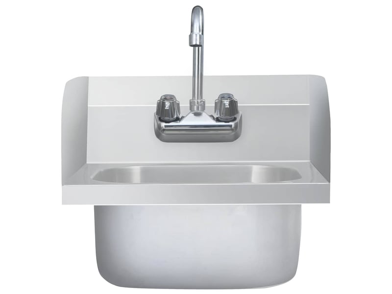  Lavabo de bain commercial de lavage des mains avec robinet inox cf65641  - Conforama C