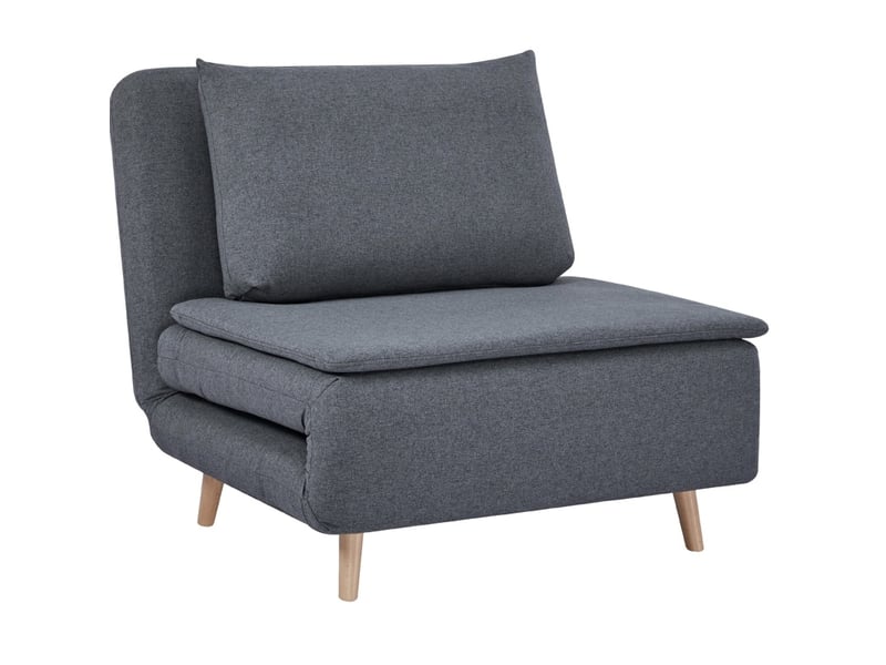  Fauteuil convertible ulevr 3-en-1 click-clack 95 cm, dossier réglable 3 positions, lit d’appoint 191 x 95 cm, polyester gris  - Conforama A