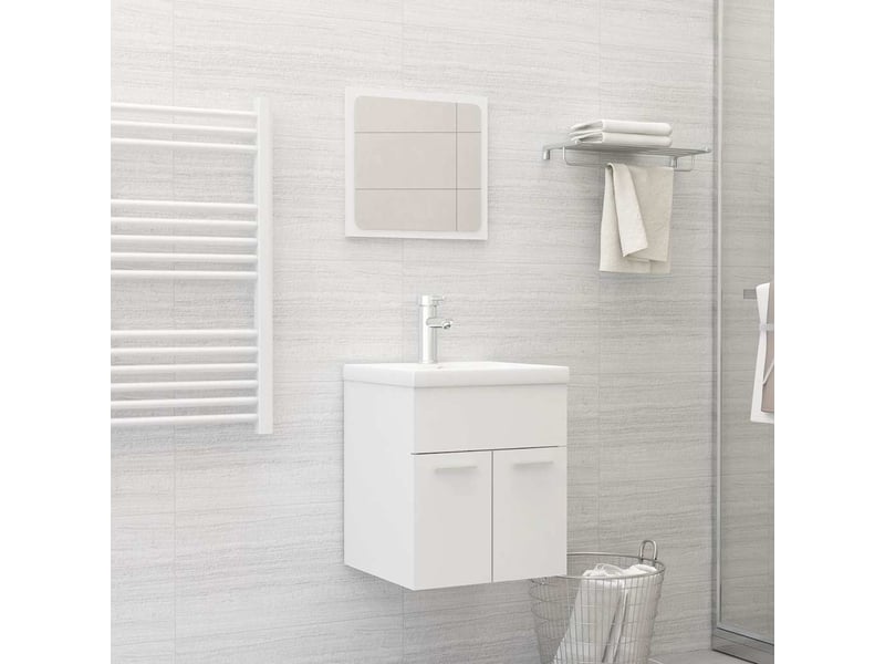 Ensemble de meubles de salle de bain blanc aggloméré cf63886  - Conforama B