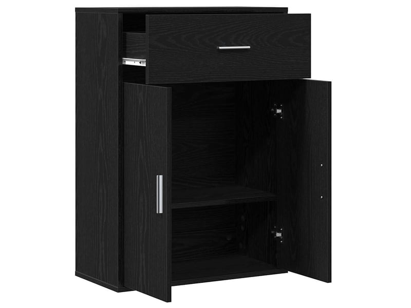  Buffet - bahut - meuble de rangement chêne noir 60 x 30 x 84 cm bois d'ingénierie  - Conforama E