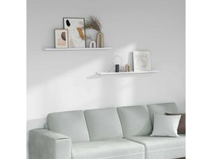 Lot de 2 étagères murales, étagères flottantes, étagères suspendues marbre blanc 100 x 9 x 3 cm cf41801