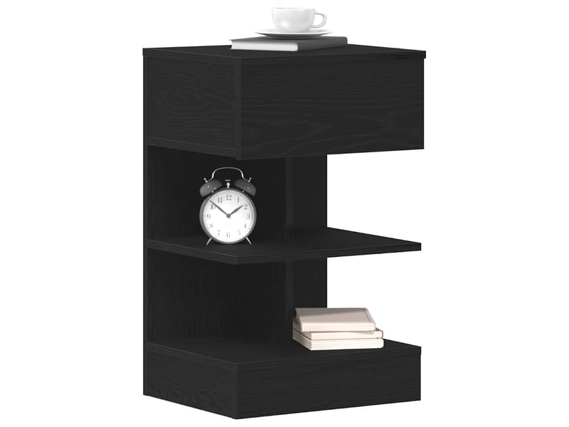  Table de chevet - cabinet de chevet - table de nuit 2 pièces chêne noir 40 x 35 x 65 cm  - Conforama B