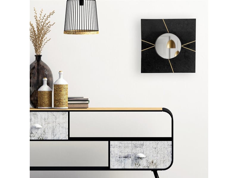  Miroir mural en marbre dexter 41cm noir  - Conforama E