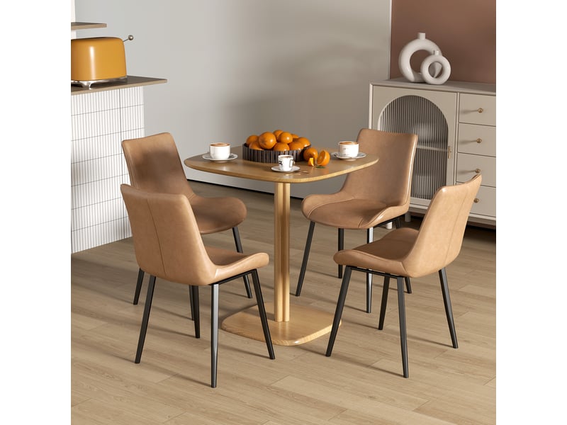  Table de salle à manger carrée en bois naturel, idéale pour 4 personnes dans les petits espaces (70 x 70 x 75 cm).  - Conforama C