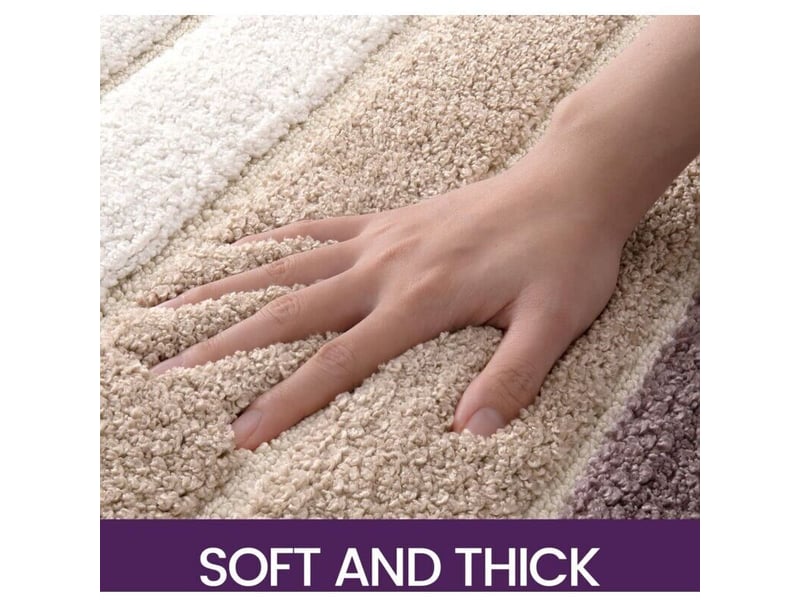  Tapis salle de bain antiderapant 40 x 60 cm, extra doux, lavable en machine, absorbant l'eau, beige  - Conforama B