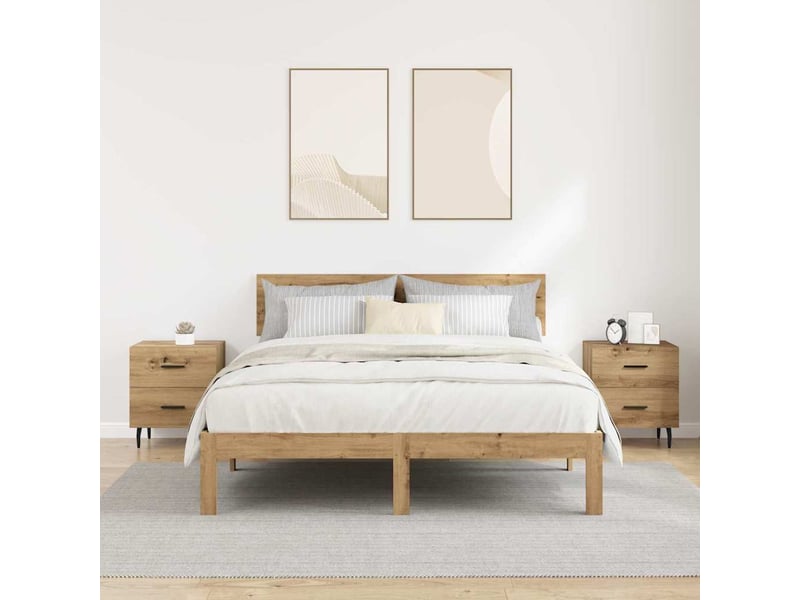 Table de chevet - cabinet de chevet - table de nuit 2 pc chêne artisanal 40 x 35 x 47,5 cm - Conforama C